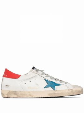 White & Blue Superstar Sneakers
