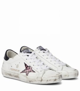 Superstar Leather Sneakers In Lnc-white Leather-olographic L