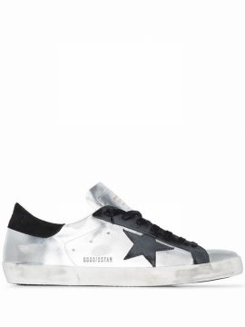Silver Superstar Hand-distressed Sneakers In Grey