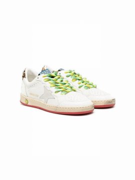 Kids' Low Top Star Patch Sneakers In White