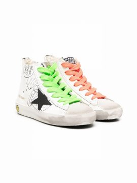 Kids' Francy Classic Leather High-top Sneakers In White