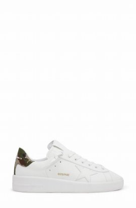 Men's Pure Star Camo-print Leather Sneakers In White