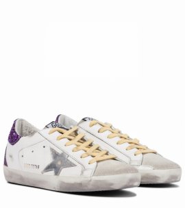 Superstar Leather Sneakers In White/ice/silver/purple