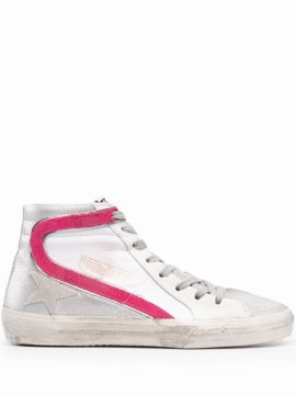 Slide Sneakers In White Suede And Leather