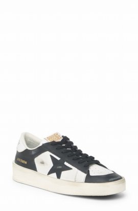 Stardan Sneakers In Black And White Leather In Bianco