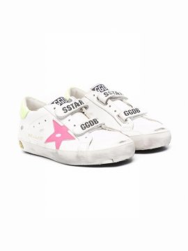 Teen Old School Star-patch Low-top Leather Sneakers In White