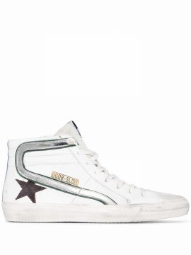 White Slide High Top Sneakers In Weiss