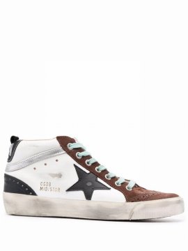 Star-patch High-top Sneakers In White