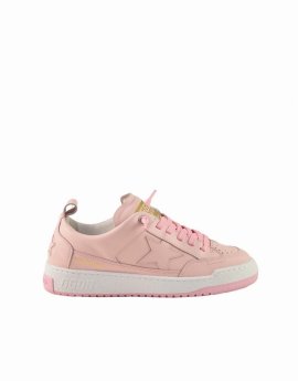 Women's Pink Leather Sneakers