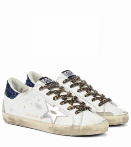 Superstar Leather Sneakers In White/silver/mazarine Blue/ice