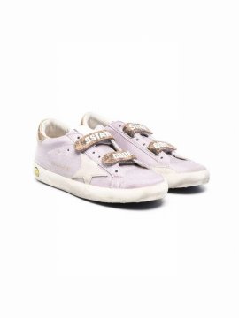 Kids' Old School Touch-strap Sneakers In Pink