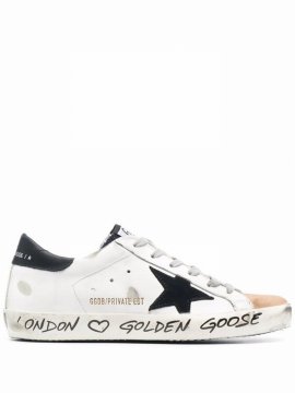 Super-star Low-top Sneakers In Z14 Slf White Leather-nude Suede Black