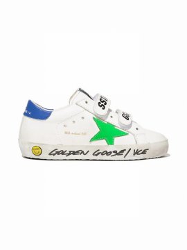 Kids' Old School Touch-strap Sneakers In White