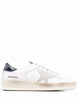 Star-patch Lace-up Sneakers In Weiss