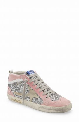 Mid Star Glitter Sneaker In Silver/ Baby Pink/ Ice/ White