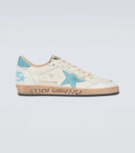 White & Blue Ball Star Low-top Sneakers