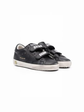 Kids' Distressed Touch-strap Sneakers In Black