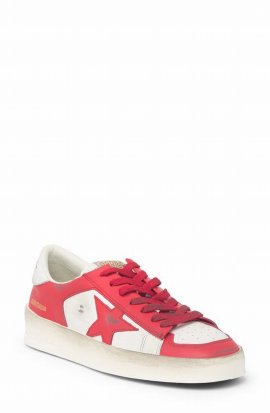 Stardan Low-top Lace-up Sneakers In Red-white