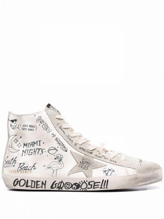 Francy Leather Sneakers With All-over Prints - Atterley In White