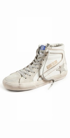 Mid Star Leather And Suede Sneakers In White/ice