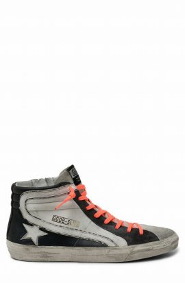 Slide High Top Sneaker In White/ Ice/ Grey/ Black
