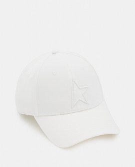 Embroidered-star Baseball Cap In White