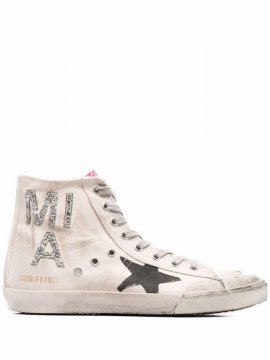 Francy Logo-patch Distressed Trainers In Neutrals