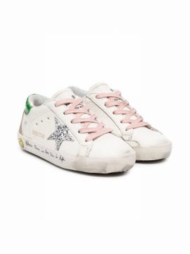Kids' Super-star Sneakers With Glitter Star In White