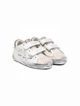 Kids' Logo-print Touch-strap Sneakers In Weiss