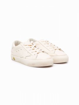 Logo Patch Leather Trainers In Neutrals