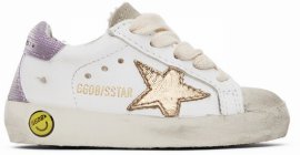 Baby White & Gold Superstar Classic Sneakers In 81614 White/ice/gold