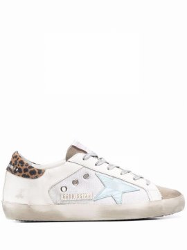 Super-star Leopard-print Sneakers In White