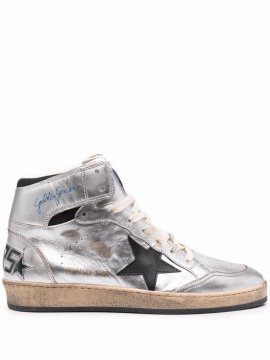Men's Sky Star Laminated Leather High-top Sneakers In Multi-colored