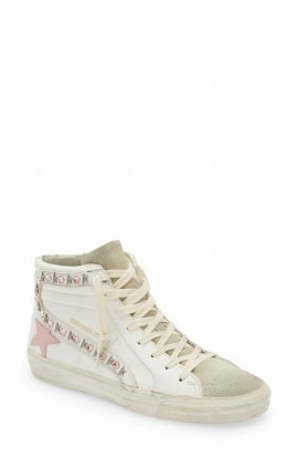 Slide High Top Sneaker In White/ Ice/ Pink
