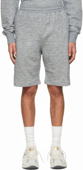 Melange Gray Diego Star Collection Bermuda Shorts With Gold Star On The Front In Light Grey