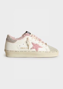 Women's Hi-star Shearling-lined Leather And Suede Sneakers In White