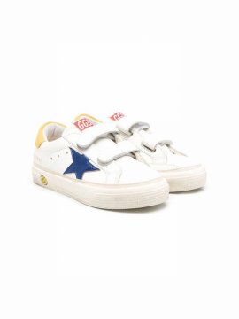 Kids' May Touch-strap Low-top Sneakers In White