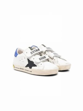 Kids' Star-patch Touch-strap Sneakers In White
