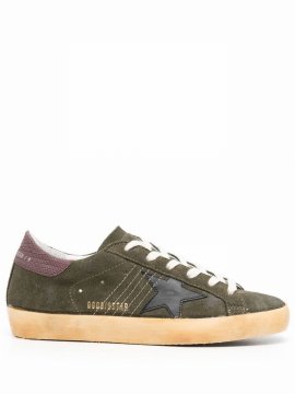 Star-patch Lace-up Sneakers In Green