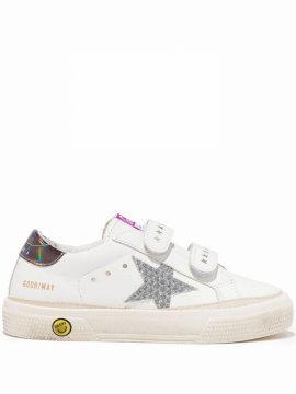 Kids' White May Low Top Leather Sneakers