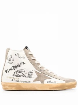 Francy Journey-print High-top Sneakers In Weiss
