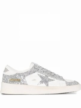 Star-patch Lace-up Sneakers In White