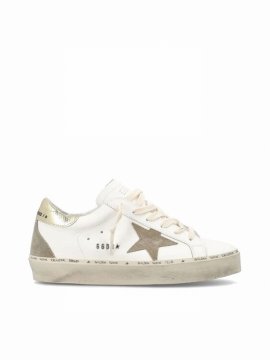 Hi Star Leaher Upper Suede Star And Spur Laminated Viper Print Leather Heel Metal Lettering In White