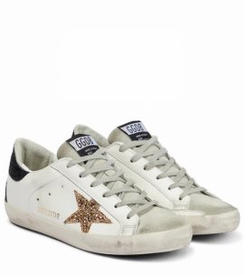 Superstar Leather Sneakers In White/ice/gold/black