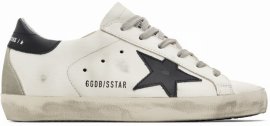 Ssense Exclusive White & Black Super-star Classic Sneakers In White/black