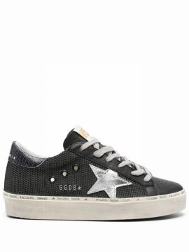 Hi Star Patch Textured Lace-up Sneakers In Black