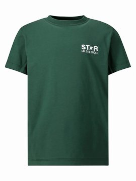 Kids' Star-print Short-sleeve T-shirt In Green