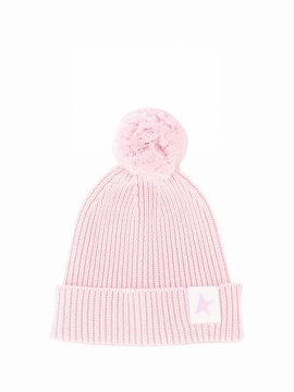 Kids' Rib-knit Pom Pom Hat In Pink