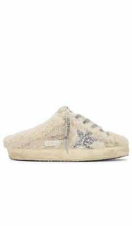 Women's Faux-fur Sabot Sneakers In Natural White