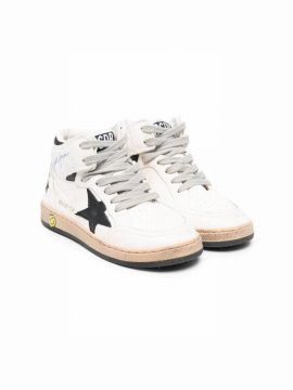 Kids' White Leather Sneakers